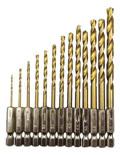 13pcs Taladro Broca Vástago Hexagonal De Acero De Alta