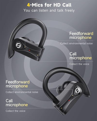 Auriculares Bluetooth Cancelación De Ruido 4 Micrófonos Llam