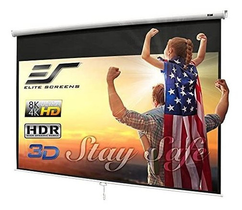 Elite Screens Manual B, 100-inch 16: 9, Pantalla Desplegable