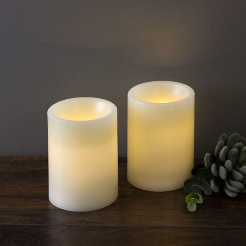 Martha Stewart. Led Sin Llama, Velas De Pilar De 4 Pulgadas,