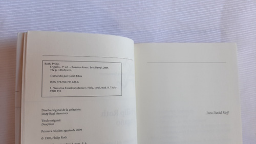 Engaño Philip Roth Seix Barral