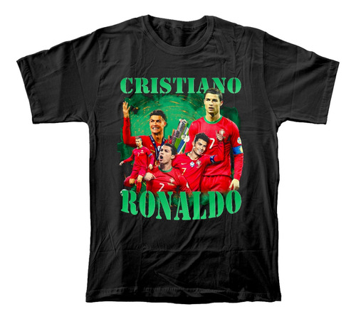 Camiseta Algodón Peinado Estampado De Cristiano Ronaldo Cr7