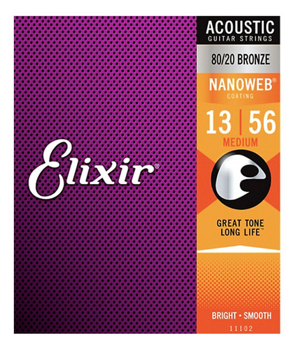 Encordado Elixir 11102 Bronze Nanoweb 80/20 Medium 013-056