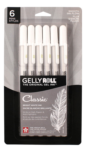 Sakura Clasic Gelly Roll Boligrafo Color Blanco 6 Unidad (