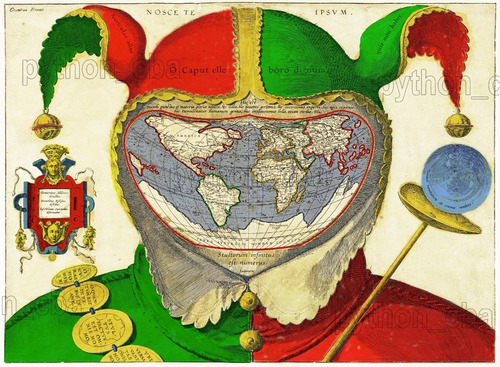 Cuadro Mapa Planisferio Mapamundi Gorra De Los Tontos 1580