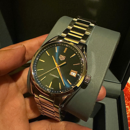 Reloj Tag Heuer Carrera Cuarzo Dama Plateado Azul Oscuro Azul Oscuro (Usado)
