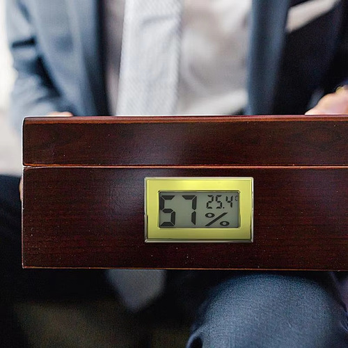 Humidor, Higrómetro Metálico, Sensor De Humedad Preciso, Tem