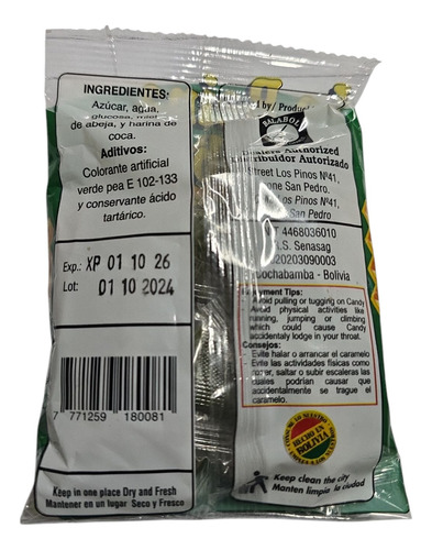 Caramelos De Miel Y Coca 15 Unid X Bolsa