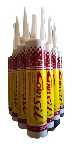 Sellador Silicona Acetica Transparente Cartucho 280ml X 12u