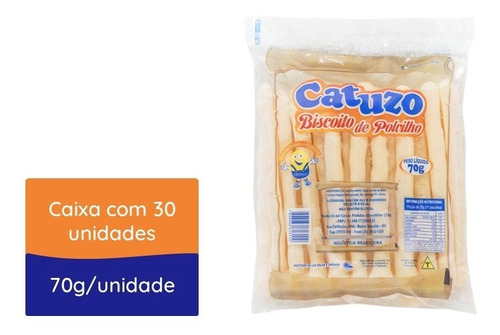 Biscoito Polvilho Tradicional Catuzo Palito 70g - Cx/30 Un