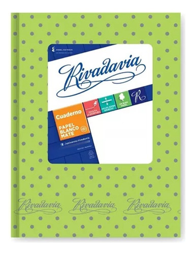 Cuaderno Rivadavia T/d 50h Ray Lunares Verde Manzana