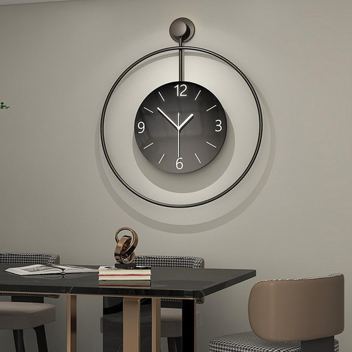 Reloj De Pared Decorativo Gran Reloj Negro Moderno Silencio