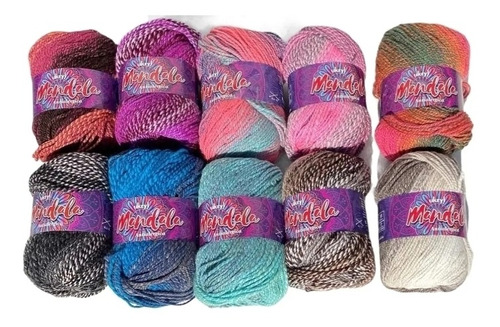 Pack 6 Ovillos De Lana Ukryl Mandala 100 Gr Color A Eleccion