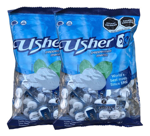 Usher Caramelo Pastilla Menta 3600 Pz De 2 Pastillas C/u