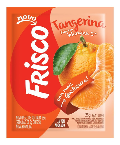 Refresco Em Pó Frisco Tangerina 25gr -kit Com 15 *promoção