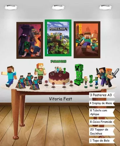 10 Ideias para Decoração de Festa Infantil Minecraft