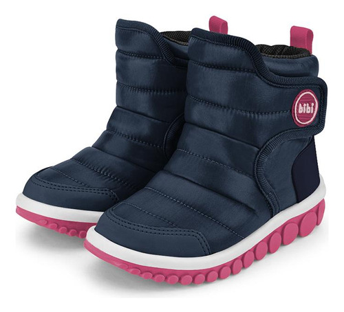 Bota Infantil Bibi Roller 2.0 Drop Azul Marinho Com Rosa