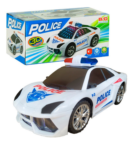 Brinquedo Carrinho De Polícia Carro Luzes Som E Movimento