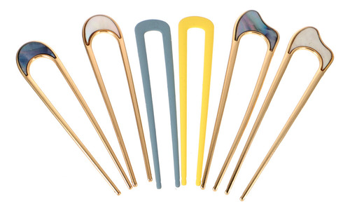 Horquilla Japonesa De 2 Puntas Con Forma De U De Metal, 6 Un