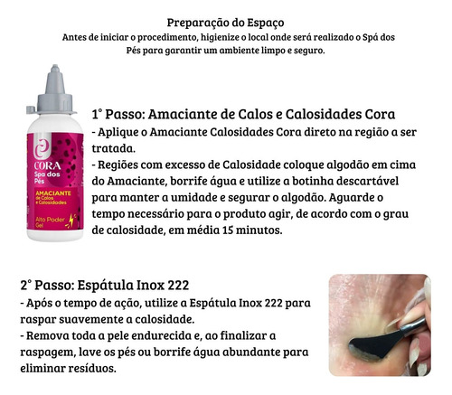 Kit Cora Spa Dos Pés E Calosidade Com Botinha E Espátula 222