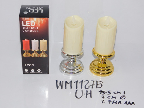 Candelabro Vela Eléctrica Luz Led Eventos Fiestas Wm1127b.