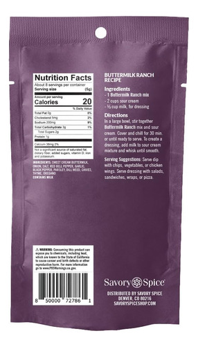 Savory Spice Buttermilk Ranch Spice & Easy Meal Starter Spic