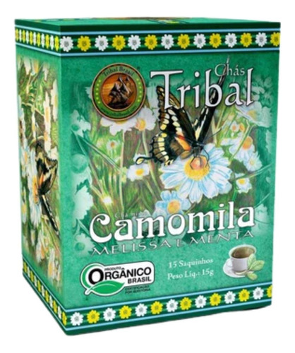 Chá Tribal Melissa Camomila Menta Natural Orgânico 15 Sachês