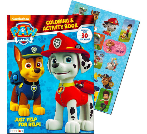 Libro Colorear Y Actividades De Patrulla Canina Pegatin...