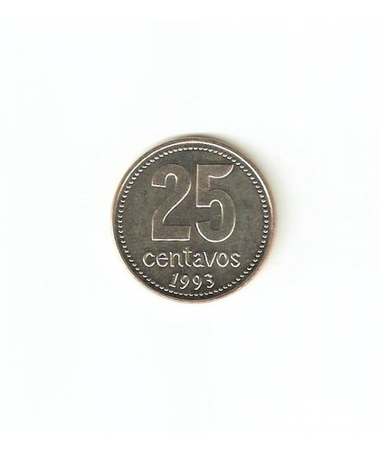 Monedas Argentinas 25 Centavos 1993 T. Ancha; P. Ancha Sc