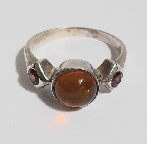 Anillo De Plata Con Piedra De Ambar Báltico