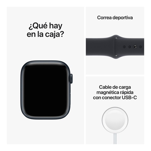 Imagen 9 de 9 de Apple Watch Series 8 GPS - Caja de aluminio medianoche 45 mm - Correa deportiva medianoche - Patrón