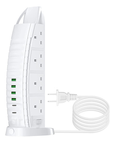 Archy Torre Multicontacto 8 Salidas 4 Usb 2 C Extension 1.8m