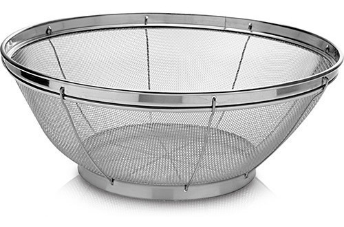 Imagem 3 de 6 de Escorredor Multiuso Em Inox Grande Arroz Macarrão Peneira