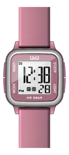 Reloj De Pulsera Q&q Digital Dama Caballero Calendario Color Color De La Correa Rosado Y Gris