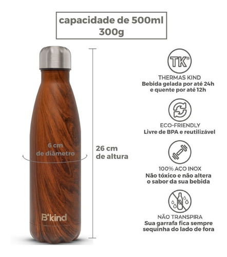 Garrafa Termica Aco Inox Swell B'kind - Agua Gelada 24 Hrs