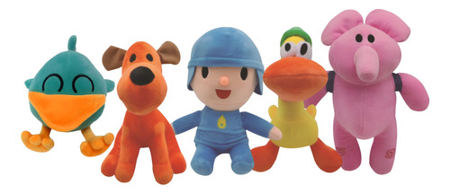 Set Peluches Pocoyo Y Amigos Ellie Loula Pato Pajaroto 