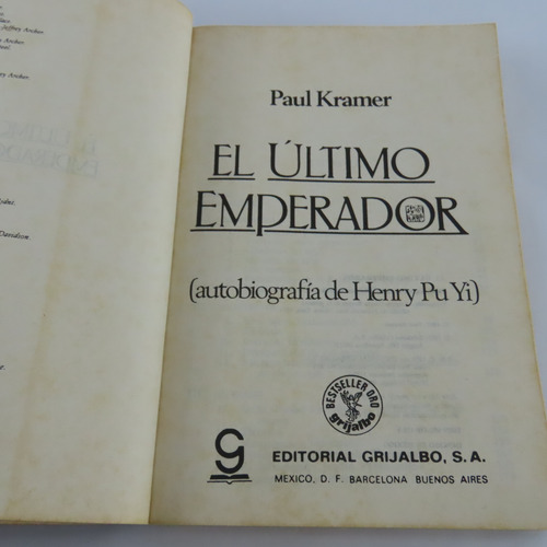L3049 Paul Karmaer -- El Ultimo Emperador (Usado)