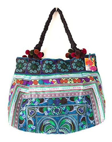 Bolso De Tela Estilo Vintage Multicolor.