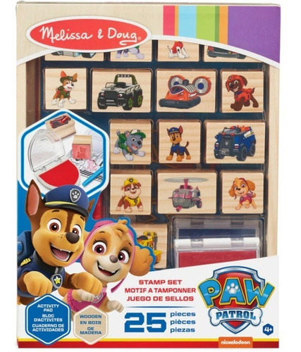 Paw Patrol Set Cuaderno De Actividades Con Sellos 25 Piezas