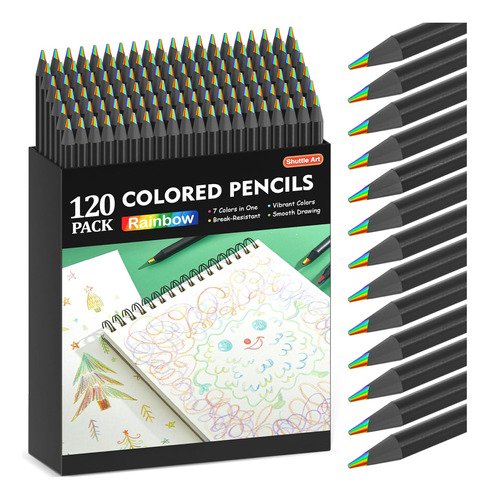 Paquete De 120 Lápices Arcoíris Granel, 7 Colores 1, ...