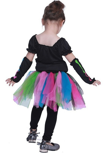 Imagen 5 de 10 de Disfraces De Funky Punky Esqueleto Halloween Para Niñas