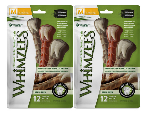 Whimzees Golosinas Dentales Naturales Sin Granos, Brushzees