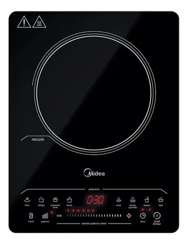 Cooktop De Inducao Portatil 1 Boca Midea Cyad12 Preto
