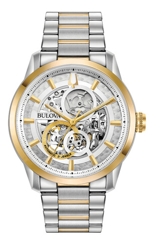 98a214 Reloj Bulova Stutton Automático Para Caballero Dorado