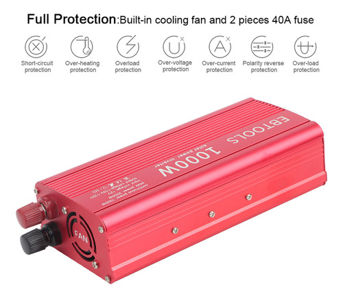Inversor De Corriente Del Coche Ebtools 1000w/2000w Inversor