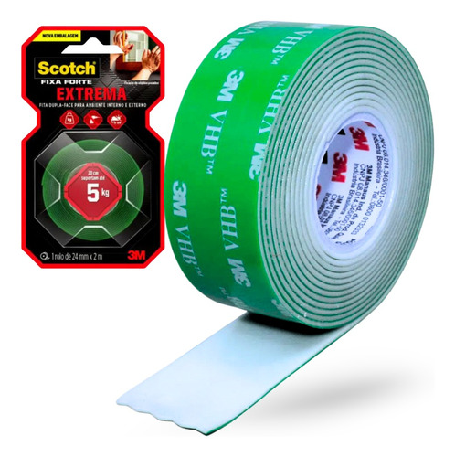 Fita Dupla Face Fixa Forte Extreme 5kg 25mm X 2m 3m