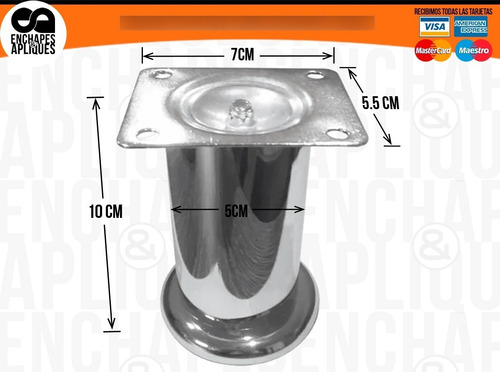 Imagen 2 de 4 de Pata Para Mueble Cromada 10cm Jug X 8uni (iva Incluido)