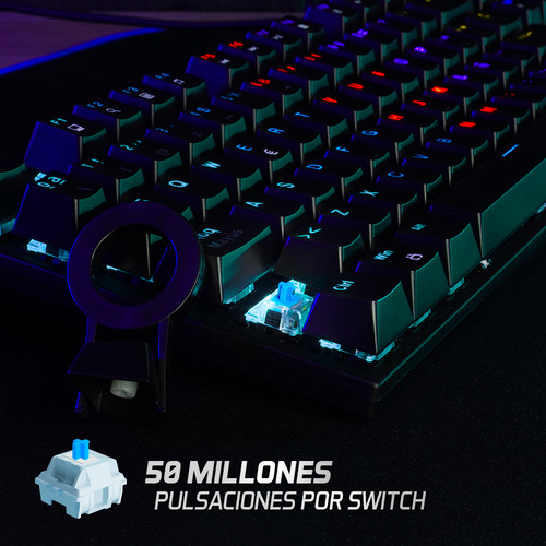 Teclado Mecánico Gamer Vorago Start The Game KB-600, Switches Blue, Retroiluminación RGB, Anti-Ghosting, 88 Teclas, Compacto, Diseño Resistente, Compatible con PC, Windows, Ideal para Gaming y Oficina