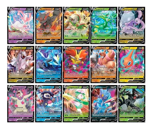 5 cartas Pokemon V - Sem duplicatas - Pacote Pokemon ultra raro - Pokemon  raro Ca