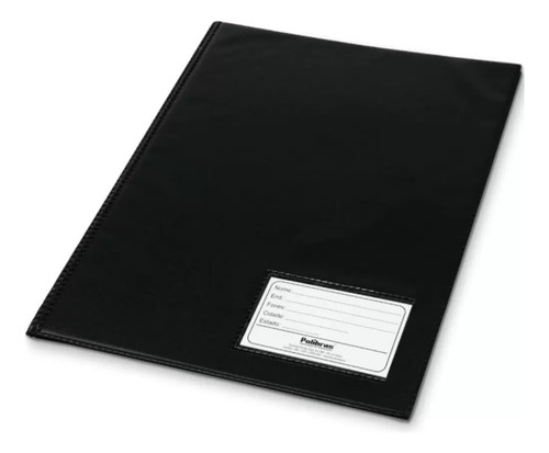 Pasta Catálogo Preta Com 50 Envelopes Cor Preto